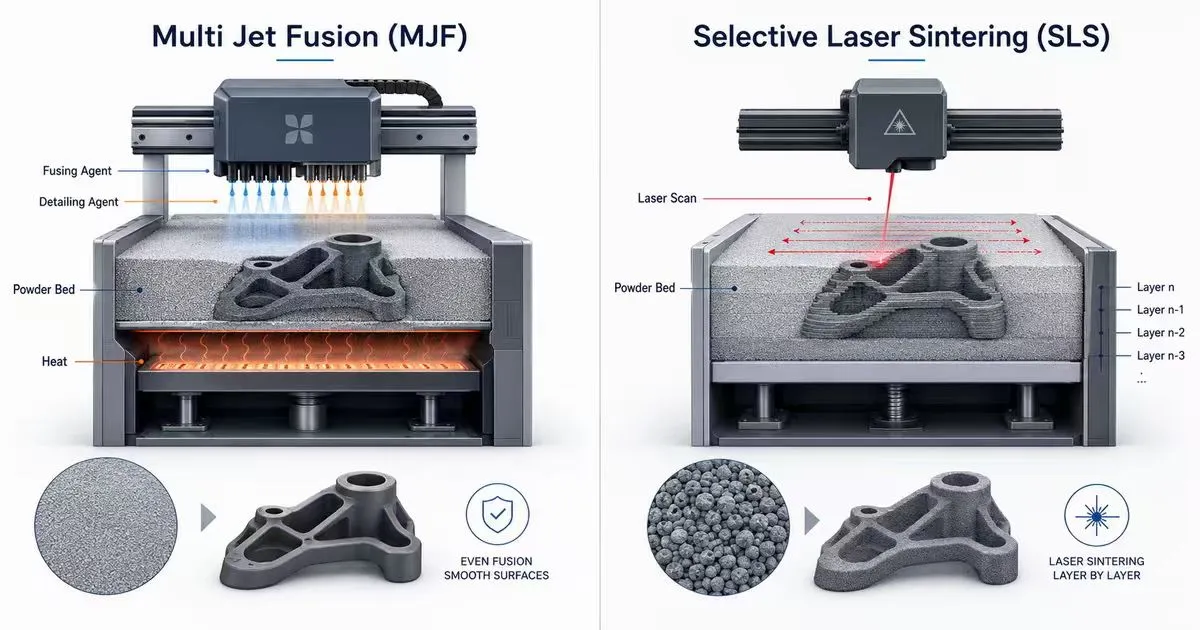 SLS vs MJF: Key Differences Between Two Leading Powder Bed Fusion Technologies Introduction To Sls And Mjf Powder Fusion Technologies